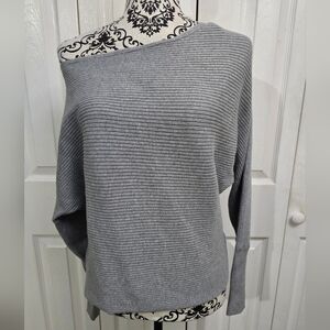 NWT bobi BLACK Los Angeles Gray Long Sleeve One Shoulder Sweater